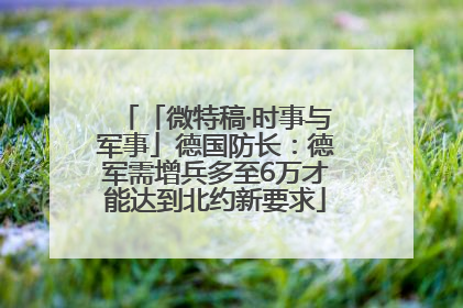 「微特稿·时事与军事」德国防长：德军需增兵多至6万才能达到北约新要求