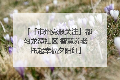 「市州党报关注」都匀龙潭社区 智慧养老托起幸福夕阳红