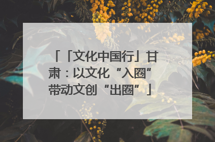 「文化中国行」甘肃：以文化“入圈”带动文创“出圈”