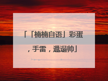 「楠楠自语」彩蛋，手雷，邋遢帅