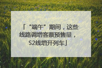 “端午”期间，这些线路调增客票预售量，S2线增开列车