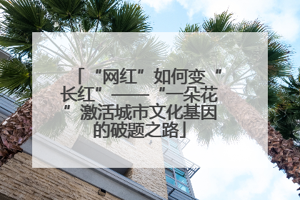 “网红”如何变“长红”——“一朵花”激活城市文化基因的破题之路