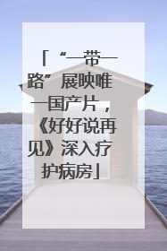 “一带一路”展映唯一国产片，《好好说再见》深入疗护病房