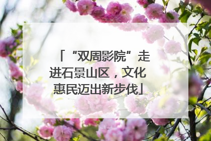 “双周影院”走进石景山区，文化惠民迈出新步伐