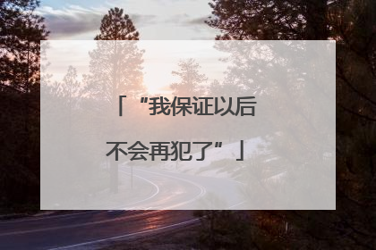 “我保证以后不会再犯了”