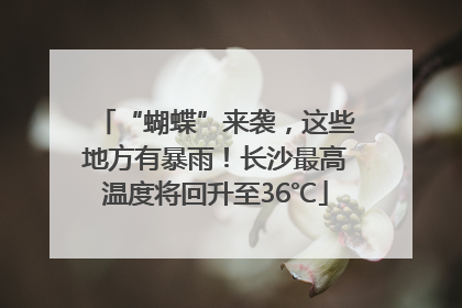 “蝴蝶”来袭，这些地方有暴雨！长沙最高温度将回升至36℃