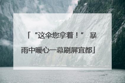 “这伞您拿着！” 暴雨中暖心一幕刷屏宜都
