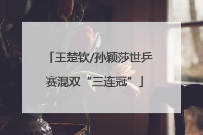 王楚钦/孙颖莎世乒赛混双“三连冠”