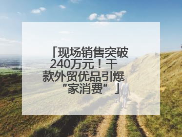 现场销售突破240万元！千款外贸优品引爆“家消费”
