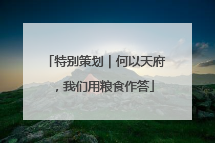 特别策划｜何以天府，我们用粮食作答