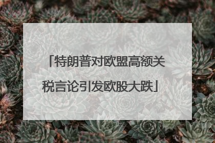 特朗普对欧盟高额关税言论引发欧股大跌