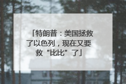 特朗普：美国拯救了以色列，现在又要救“比比”了