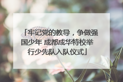 牢记党的教导，争做强国少年 成都成华特校举行少先队入队仪式