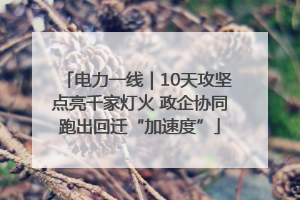 电力一线｜10天攻坚点亮千家灯火 政企协同跑出回迁“加速度”