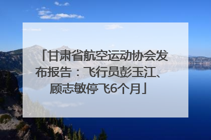 甘肃省航空运动协会发布报告：飞行员彭玉江、顾志敏停飞6个月