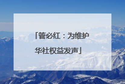 管必红：为维护华社权益发声