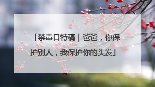 禁毒日特稿｜爸爸，你保护别人，我保护你的头发