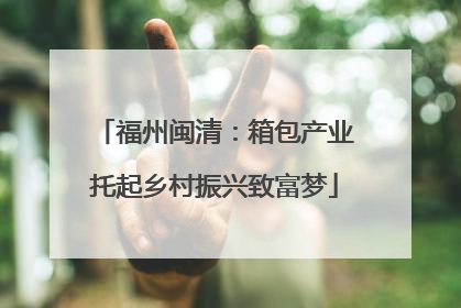 福州闽清：箱包产业托起乡村振兴致富梦
