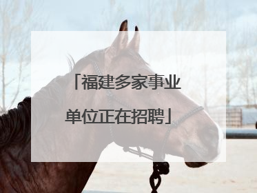 福建多家事业单位正在招聘