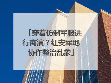穿着仿制军服进行商演？红安军地协作整治乱象