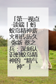 第一视点·读端丨蚂蚁岛精神薪火相传历久弥新 蔡之兵：深刻认识蚂蚁岛精神的“精气神”