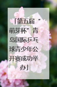 第五届“萌芽杯”青岛国际乒乓球青少年公开赛成功举办