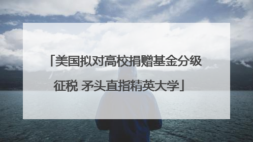 美国拟对高校捐赠基金分级征税 矛头直指精英大学