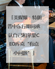 美媒爆：特朗普中东行期间承认自己和苹果CEO库克“有点小问题”