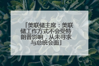 美联储主席：美联储工作方式不会受特朗普影响，从未寻求与总统会面