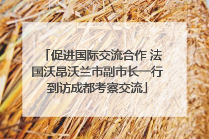 促进国际交流合作 法国沃昂沃兰市副市长一行到访成都考察交流