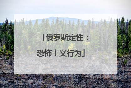 俄罗斯定性：恐怖主义行为