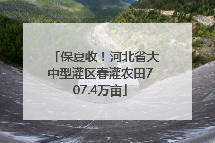 保夏收！河北省大中型灌区春灌农田707.4万亩