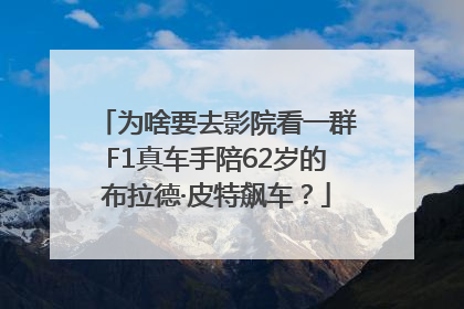 为啥要去影院看一群F1真车手陪62岁的布拉德·皮特飙车？