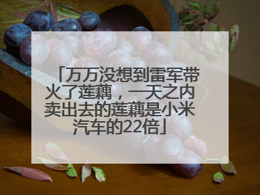 万万没想到雷军带火了莲藕，一天之内卖出去的莲藕是小米汽车的22倍