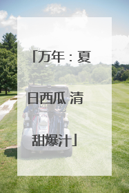 万年：夏日西瓜 清甜爆汁