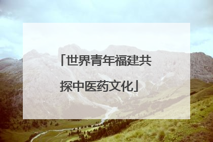 世界青年福建共探中医药文化