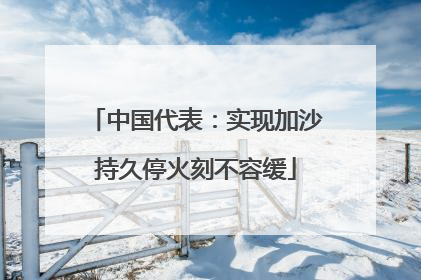 中国代表：实现加沙持久停火刻不容缓