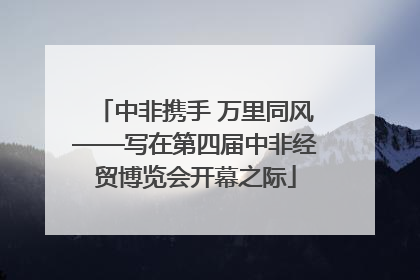 中非携手 万里同风——写在第四届中非经贸博览会开幕之际