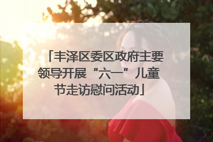 丰泽区委区政府主要领导开展“六一”儿童节走访慰问活动