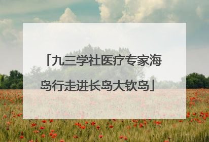 九三学社医疗专家海岛行走进长岛大钦岛