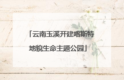 云南玉溪开建喀斯特地貌生命主题公园