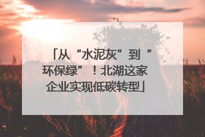 从“水泥灰”到“环保绿”！北湖这家企业实现低碳转型
