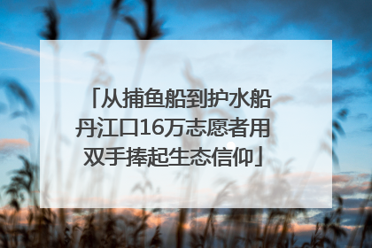 从捕鱼船到护水船 丹江口16万志愿者用双手捧起生态信仰