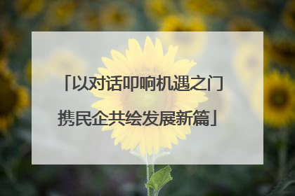 以对话叩响机遇之门 携民企共绘发展新篇