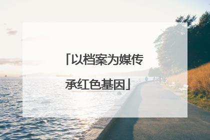 以档案为媒传承红色基因