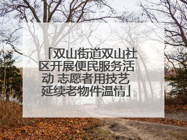 双山街道双山社区开展便民服务活动 志愿者用技艺延续老物件温情