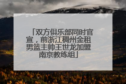 双方俱乐部同时官宣，前浙江稠州金租男篮主帅王世龙加盟南京教练组
