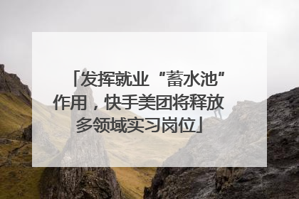 发挥就业“蓄水池”作用，快手美团将释放多领域实习岗位