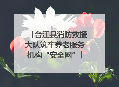 台江县消防救援大队筑牢养老服务机构“安全网”
