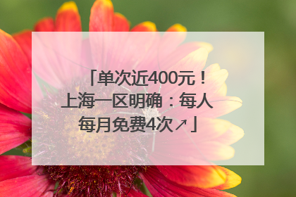 单次近400元！上海一区明确：每人每月免费4次↗